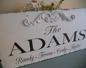 Shabby Chic Personalized Family name sign, established date sign, wood sign, distressed sign. Cottage. Wedding Sign..Wedding Gift..