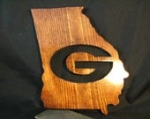 Groomsmen Gift -  Georgia with G cutout 13 inch Wall Art
