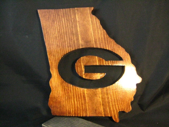 Groomsmen Gift - Georgia with G cutout 13 inch Wall Art