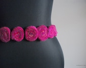 Handfelted pink, purple, gold merino wool belt 'Sugar Plum'