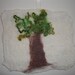 Handfelted Cream, green and brown organic Merino Wool Wallhanging 'Tree'