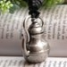 Pretty retro silver 3d three-dimensional wine pot kettle bottle with adjustable rope necklace pendant jewelry vintage style