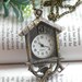 Retro copper bird cage house pocket watch necklace pendant jewelry vintage style