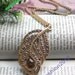 Petty retro gold blue crystals peacock feather necklace pendant vintage style