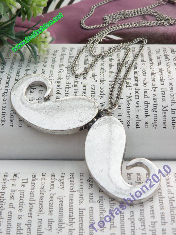 Pretty retro silver big beard necklace pendant jewelry vintage style