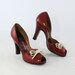 Vintage 1940s Cherry Red Peep Toe Shoes