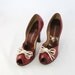 Vintage 1940s Cherry Red Peep Toe Shoes