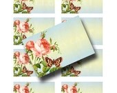 Blank Rose Labels  Digital Collage Sheet Instant Download Paper Crafts Gift Tag Card Original Whimsical Altered Art by Gallery Cat CS75
