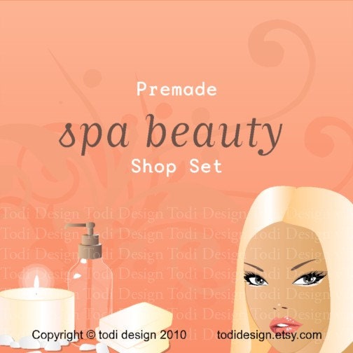 Character Illustrated Spa Beauty - Premade Etsy Shop Banner set Il_570xn