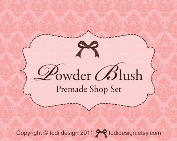 powder blush - Premade Etsy Shop Banner set Il_570xn