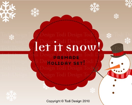 Let it Snow - Premade Etsy Holiday / Winter Banner set Il_570xn