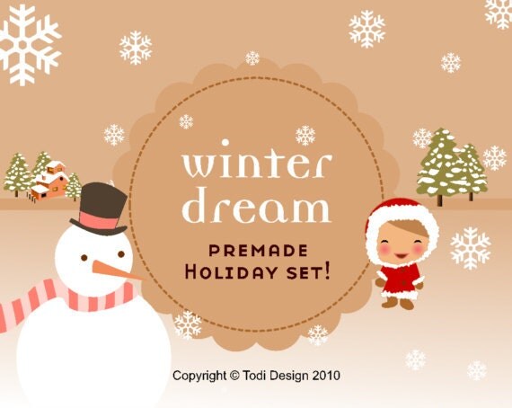 Winter Dream - Premade Etsy Holiday / Winter Banner set Il_570xn