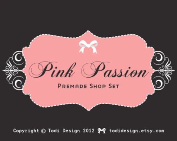 Pink Passion- Premade Etsy Shop Banner set Il_570xn