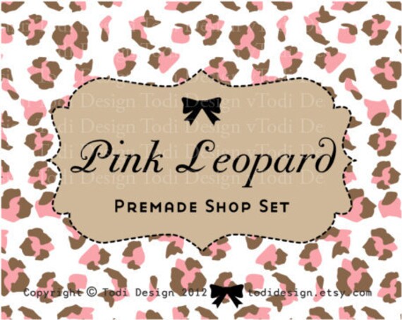 Etsy shop banner - PINK LEOPARD Etsy Premade Banner set Il_570xn