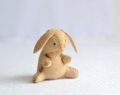 sad rabbit - little plush brown bunny - rabbit softie by mountroyalmint - MountRoyalMint