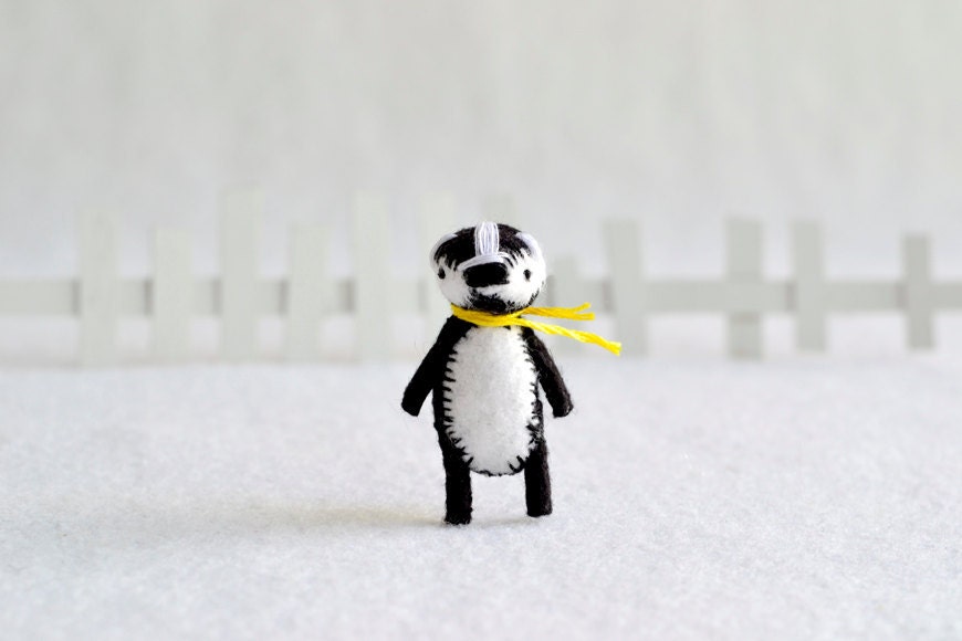 mr. badger - miniature felt pocket woodland badger by royalmint