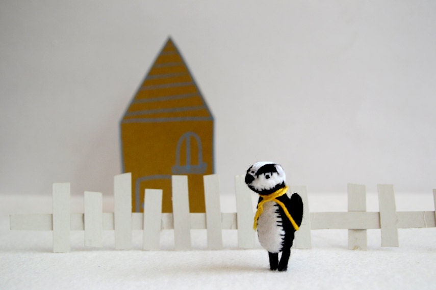 mr. badger - miniature felt pocket woodland badger by royalmint