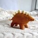 orange stegosaurus - dinosaur plush, felt soft sculpture by royalmint