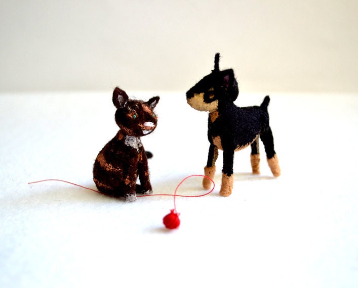 custom pet portrait - 3d felt miniature plush portrait of your pet