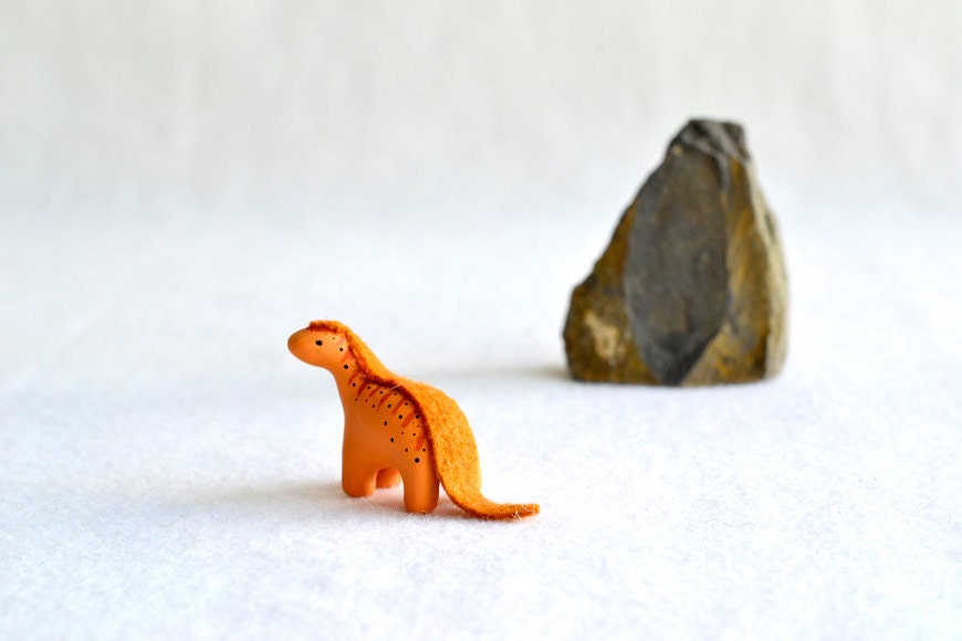 miniature dinosaur figurine - orange brontosaurus