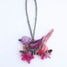 Needle Felted Decorative Ornamental Bird with Flowers