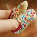 Flower Patch Bison Booties Size 12 to 18 Months Ready to Ship toddler baby floral booties slippers girl size 4
