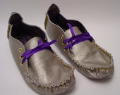 23 TRIBES -custom and made to order  metallic  leather moccains