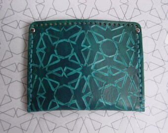 hand carved leather wallet