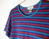Silk Striped Vintage T Shirt Aliki Studio Womens Medium Large