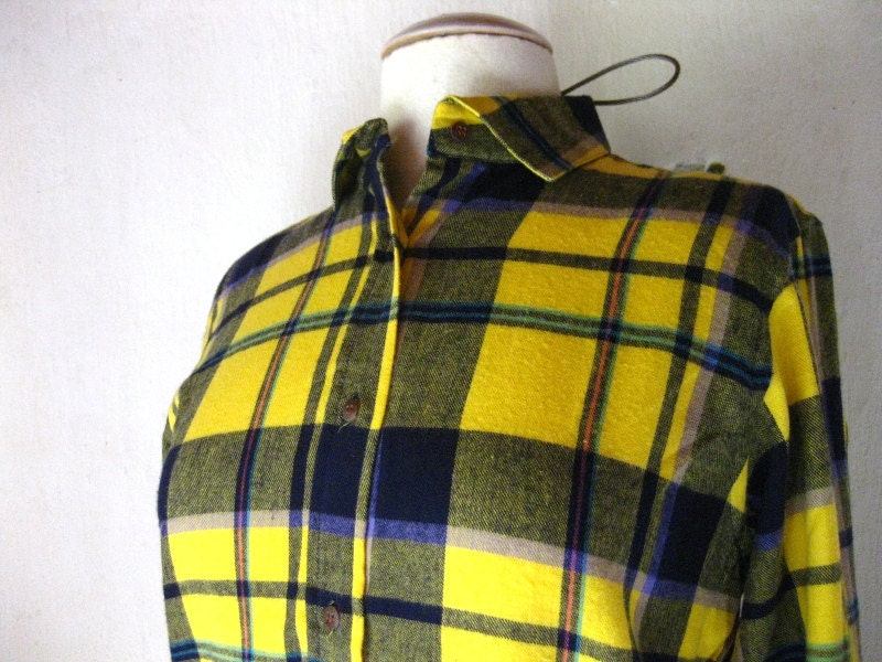 Deadstock Bloomingdales Flannel Plaid Vintage Shirt Womens Small