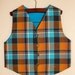 Madras plaid button vest Size 3T for boys - One of a kind