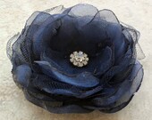 Marianna - navy blue hairpiece, wedding accessory, bridal hairpiece, bridesmaid hairpiece, hair flower