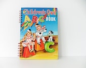 Earth Day Recycled notebook - handmade journal - Childrens Own ABC Book 1950s
