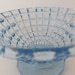 Ice Blue Pressed Glass Bowl - Footed Pressed Glass Bowl