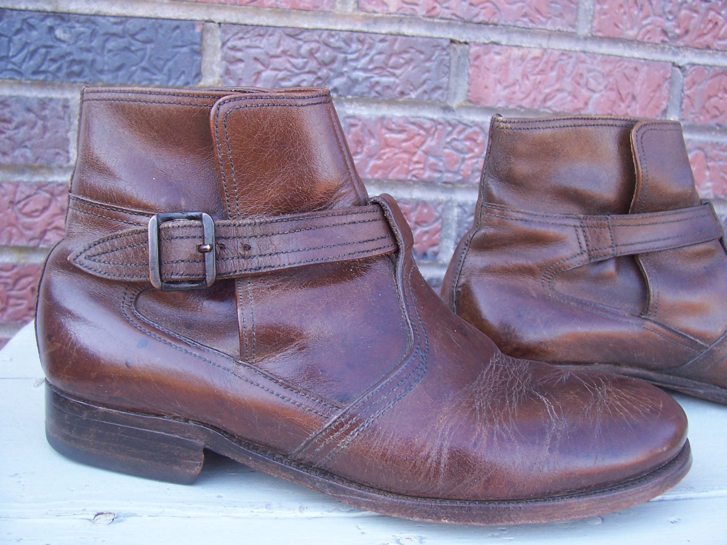 Vintage 1960s shortie engineer boots Mad Men Rockabilly