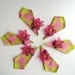 Vintage Napkins and Napkin Rings Pink and Green Flowers