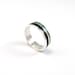 Sterling Silver Ring - Wedding Band - Color Lines - Unisex - Black and Green