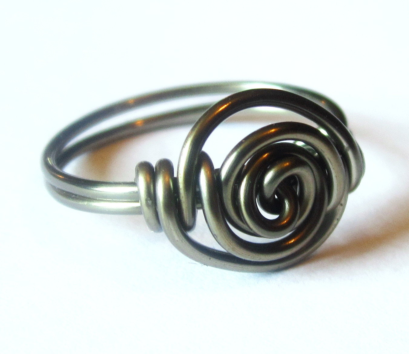 Gunmetal Ring - Gothic Jewelry - Rosette Custom Size Ring