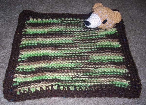 Amigurumi Camo Baby Bear Lovie Blanket FREE SHIPPING