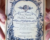 Vintage Wedding Invitation Sample -  Parisian Perfume Label - Ava Collection -choice of colour - featured on WedLuxe.com