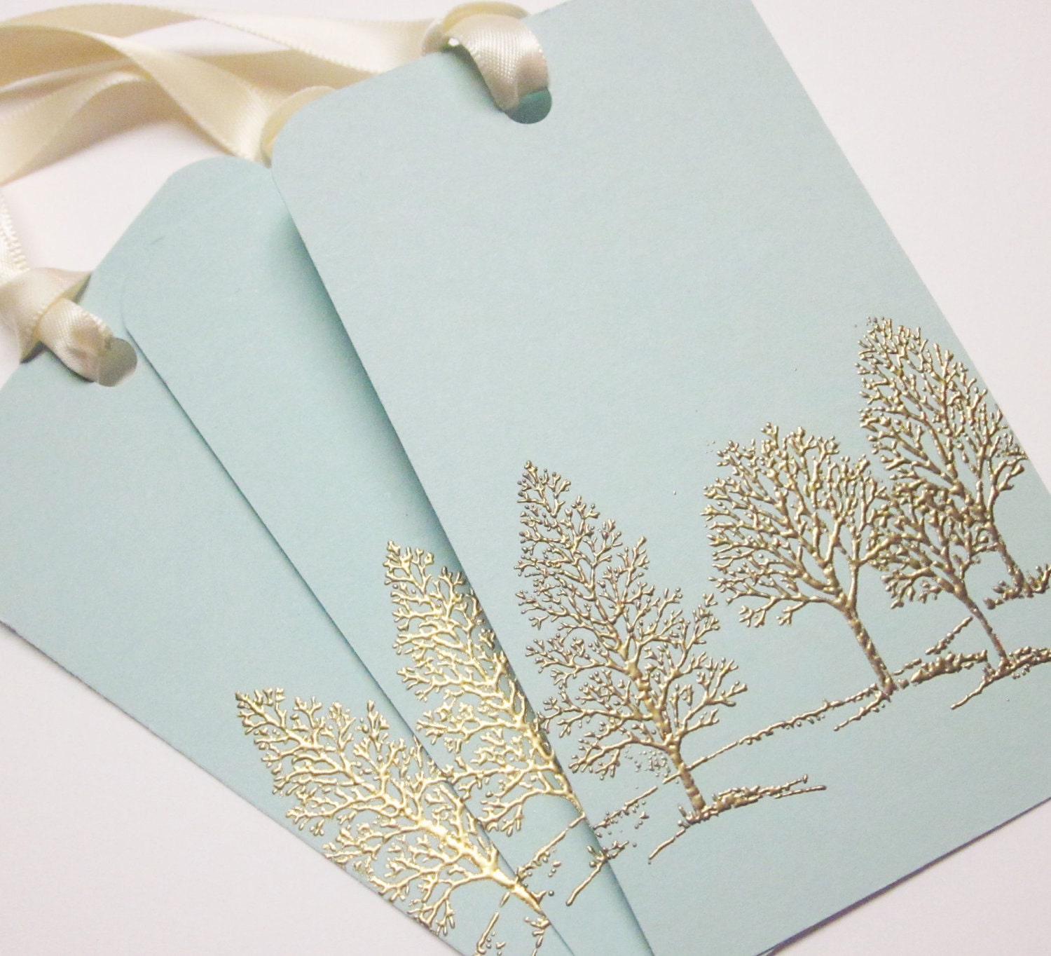 Tree Wedding Wish tree tags Gift Tags favor tags - Gold Embossed Luxury - set of 5