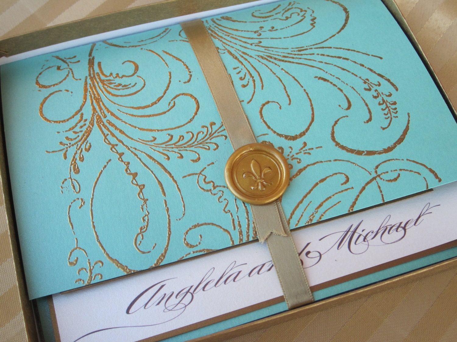 Luxury Wedding Invitation - Marie Antoinette inspired -Regal -  SAMPLE