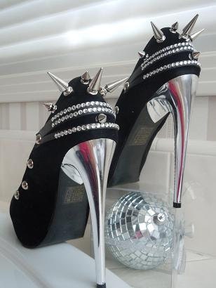 High Heel Platform Spiked Women Shoes Black size 8...A SpikesByG Design...S A L E