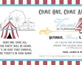PRINTABLE (4"x 8" INVITE) - "Old Time" Carnival Collection- Vintage Design Il_170x135
