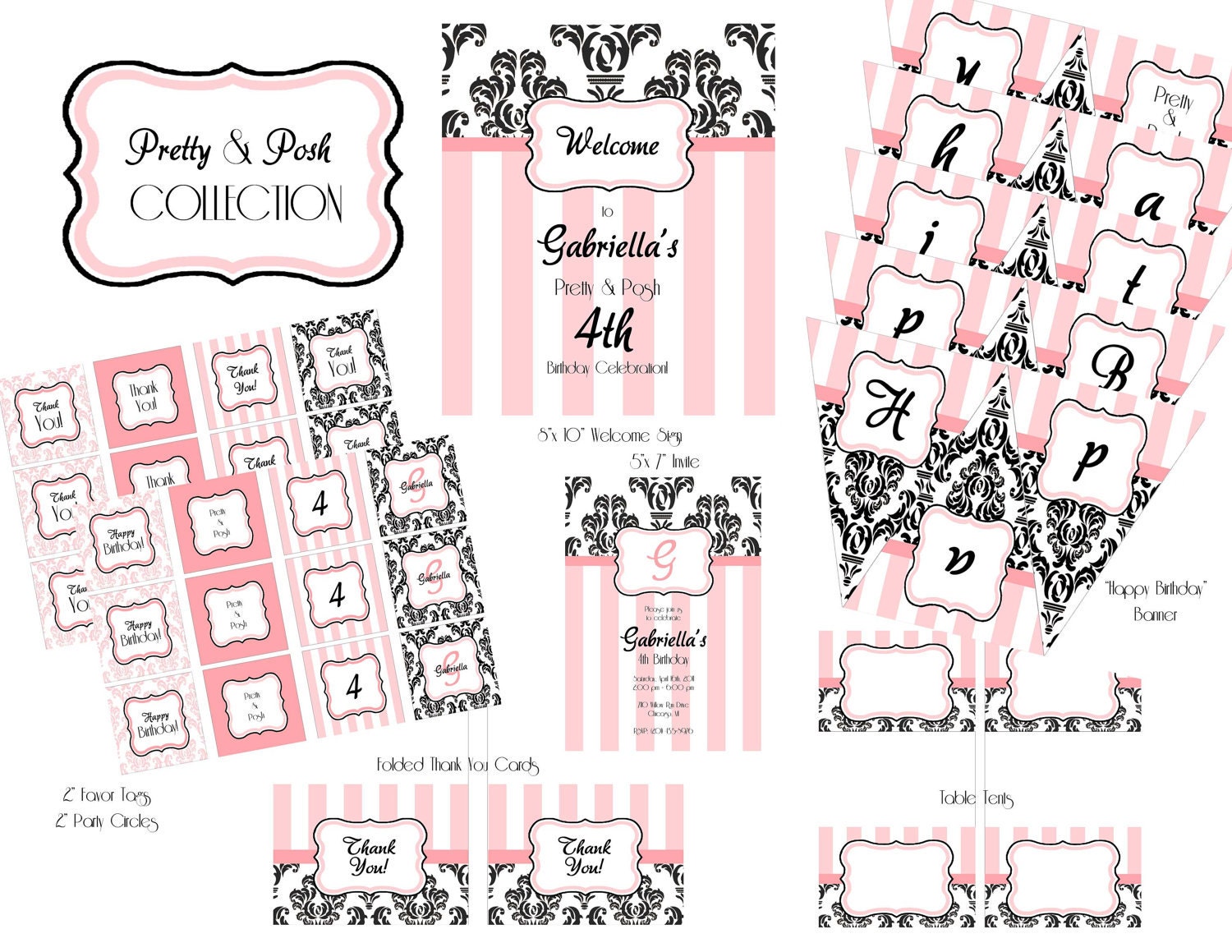 PRINTABLE (FULL COLLECTION) - "Pretty & Posh" Collection Il_570xn