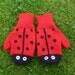 Ladybird / Ladybug Mittens - ready to ship sized 3 to 4 years, hand knitted by scunjeebabe