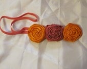 Orange And  Hot Pink Rosette Headband