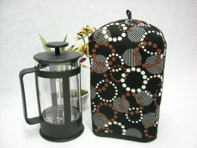 French Press Cozy - Java Pearls - Standard 8 Cup Coffee / Tea Press