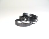Herkimer Diamond Sterling Silver Hammered Oxidized Stacking Rings