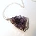 Amethyst Druzy Chunk Silver Dipped Pendant Drop Necklace